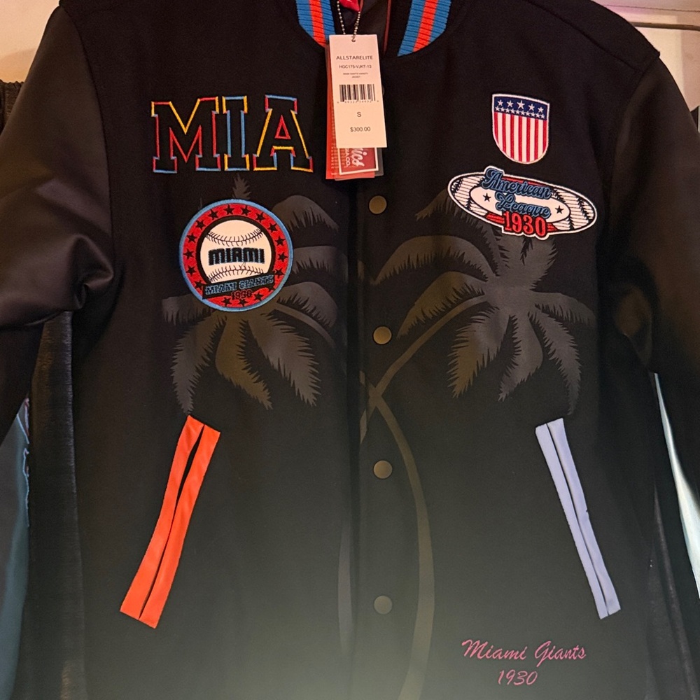 Miami Giants Black Bomber Jacket